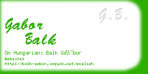 gabor balk business card